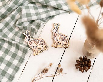 Mountain Hare Wooden Magnet | Scottish Wildlife Collection - Watercolour Hare