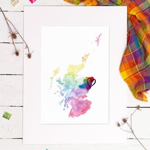 Aberdeen Aquarell Map Print - mit Herz