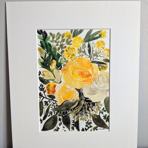 Yellow Roses - Original Watercolour Floral Art
