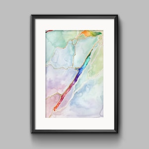 Loch Ness Watercolour Map Art Print