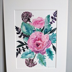 Pink Posie - Original Watercolour Floral Art