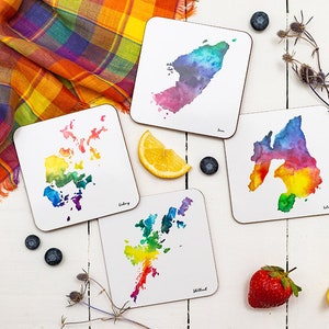 Onderzetters Schotse eilanden - Mix & Match aquarelkaarten