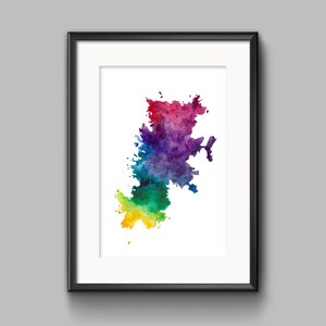 Fair Isle Mapa de acuarela Imprimir
