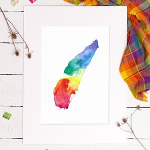 Jura Watercolour Map Print