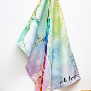 Loch Ness Watercolour Map Tea Towel