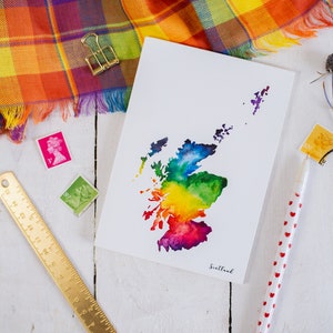 Szkocja Akwarela Mapa A6 Notebook - Szkocja Range
