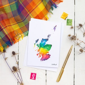 Tarjeta de felicitación del mapa de Escocia - Mapa de Scotland Range