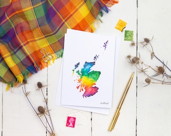 Scotland Map Greetings Card - Map of Scotland Range