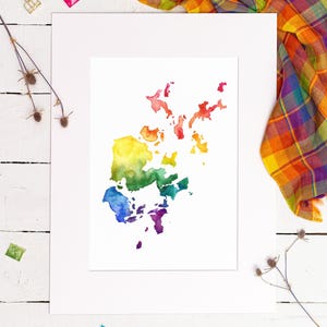 Impresión del mapa en acuarela de Orkney