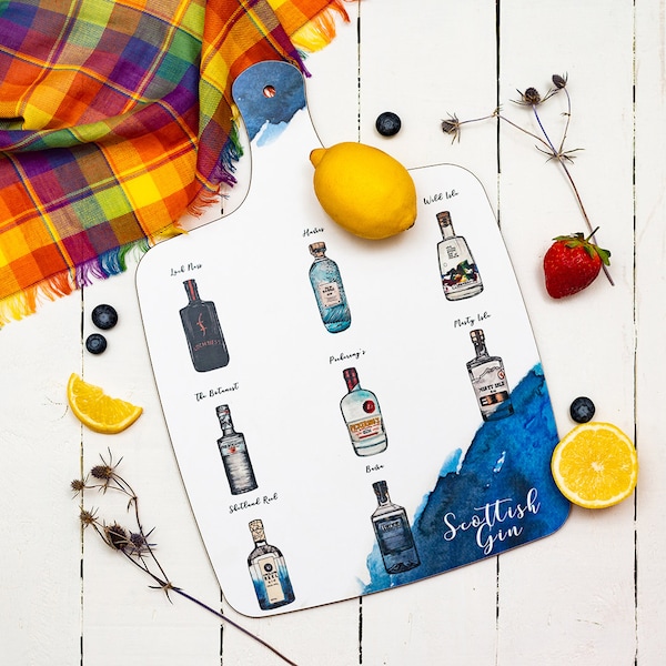 Gin Bottle Chopping Board | Scottish Gin Cheese Board