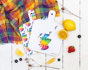 Scotland  Watercolour Map Mini Chopping Board