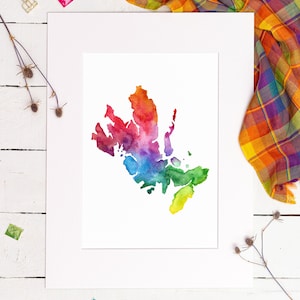 Skye Aquarell Kartendruck