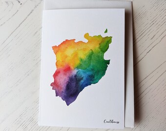 Caithness Map Greetings Card - Scottish Map Range