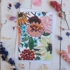 Bouquet mixte - Carte de vœux florale
