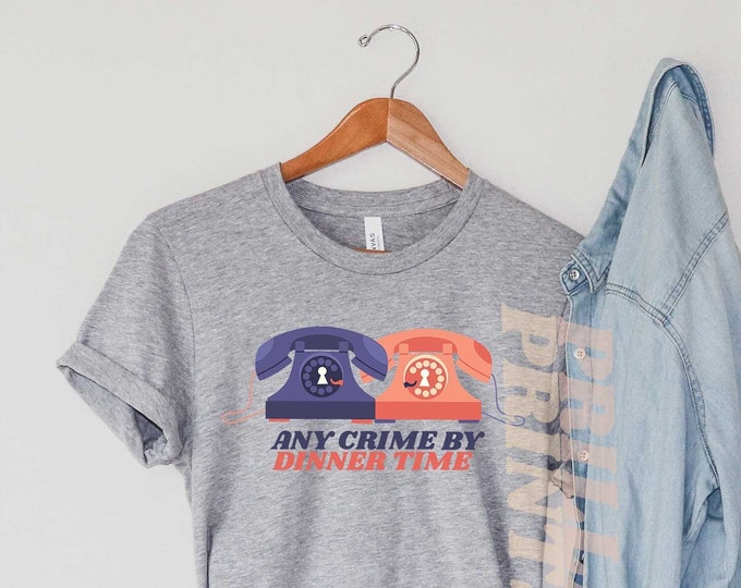 Olsen & Olsen Mystery Agency - Any Crime By Dinner Time - Cute 90s Unisex Jersey Short Sleeve Tee