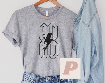 ADHD, Vintage Band, ACDC Style - Unisex Jersey Short Sleeve Tee