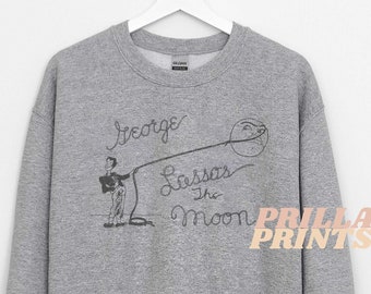 It's A Wonderful Life - George Lassos The Moon - Sketch - Vintage Feel - Unisex Heavy Blend Crewneck Sweatshirt