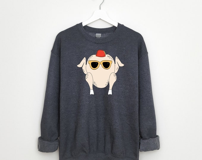 Thanksgiving Turkey from Friends Line Art Minimalist Friendsgiving Crew Unisex Heavy Blend Crewneck Sweatshirt