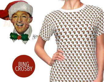 Bing Crosby - Christmas - Vintage Print - White Christmas - Gift - Classic Movie - Women's AOP Cut & Sew Tee