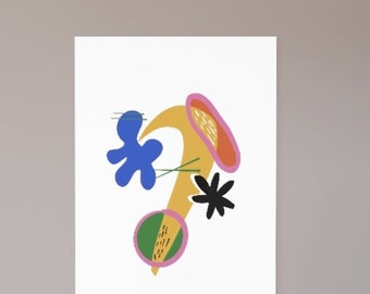patrón abstracto, estampado minimalista, boho moderno pósters verticales Premium Mate