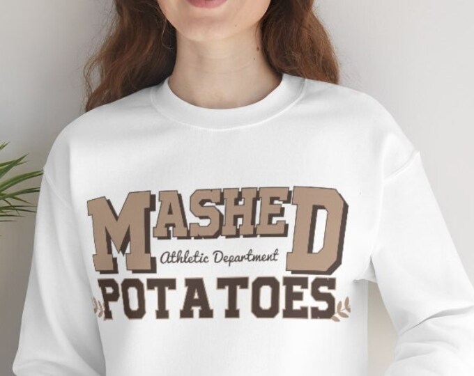 Mashed Potatoes Athletic Dept. - Thanksgiving - Food Funny Shirt - Holiday - Christmas - Unisex Heavy Blend Crewneck Sweatshirt