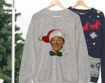 White Christmas Sweater, Bing Crosby Holiday Inn Santa Unisex Sweatshirt, Holiday Movie Fan Gift, Christmas Jumper, Festive Winter Vintage
