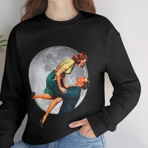 It&#39;s A Wonderful Life - Lasso the Moon - Jimmy Stewart - Vintage Feel - Classic Movie - Unisex Heavy Blend Crewneck Sweatshirt