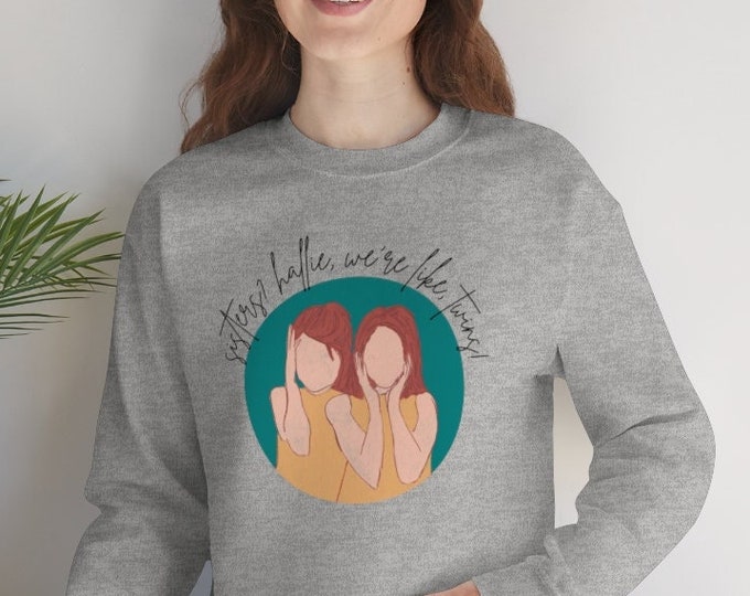 Sisters? We're Like, Twins! Parent Trap, Hallie and Annie, Minimalist Drawing, Vintage Feel, Unisex Heavy Blend Crewneck Sweatshirt