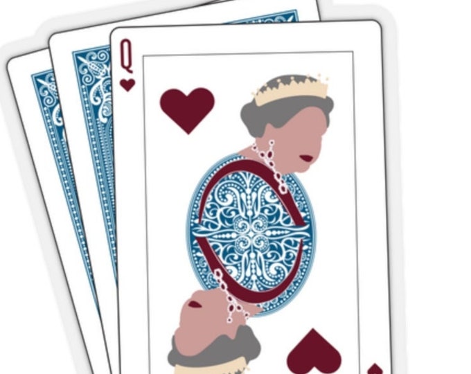 Queen Elizabeth II - Queen of Hearts - Card Deck Design - Royal Family Kiss-Cut Stickers