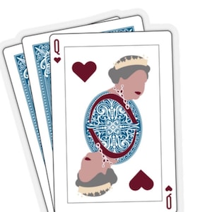 Queen Elizabeth II - Queen of Hearts - Card Deck Design - Koninklijke Familie Kiss-Cut Stickers