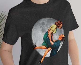 It's A Wonderful Life - Lasso the Moon - Jimmy Stewart - Vintage Feel - Movie Poster -  Unisex Jersey Short Sleeve Tee