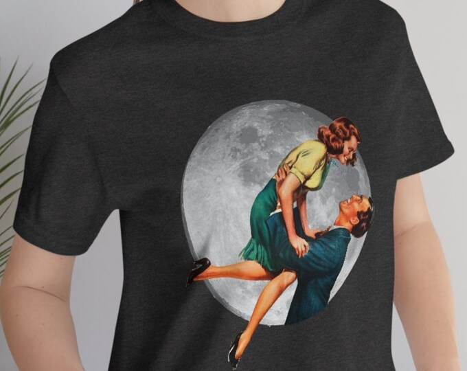 It's A Wonderful Life - Lasso the Moon - Jimmy Stewart - Vintage Feel - Movie Poster -  Unisex Jersey Short Sleeve Tee