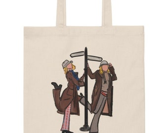 Mary-Kate & Ashley Olsen Twins - Winning London - 90s Vibes - Sketch Minimalist - Natural - 15.75 x 15.25'' - Canvas Tote Bag