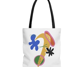 patrón abstracto, estampado minimalista, bolso boho moderno AOP Tote Bag