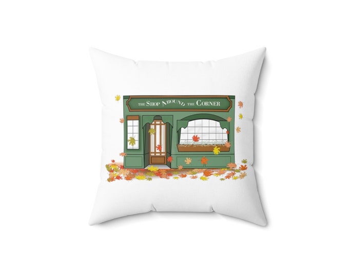 The Shop Around The Corner - 14x14 - Fall Decor - You've Got Mail - Spun Polyester Square Pillow