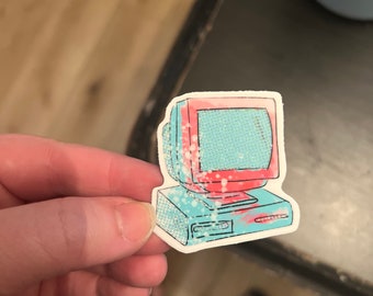 Retro - 90's Box Computer - Old Computer - 1990s - Y2K - Die-Cut Stickers