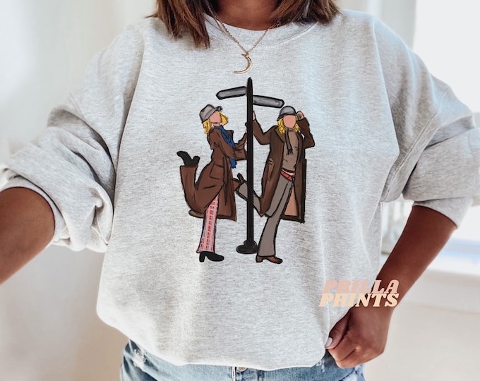 Mary-Kate & Ashley Olsen Winning London 90s Vibes Sweatshirt, Sketch Art Minimalist Jumper, Unisex Crewneck Pullover, Retro Fashion Top