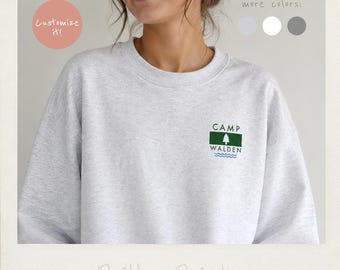 Felpa Camp Walden, girocollo retrò personalizzato a tema campeggio estivo, ispirata a Genitori in trappola