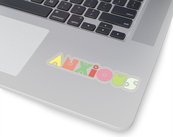Anxious - Flower Power - Retro - Vintage - Funny - Anxiety Kiss-Cut Stickers