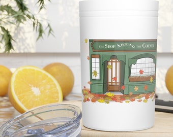 The Shop Around the Corner - Bookstore Drawing - You've Got Mail - Meg Ryan  - Vacuum Insulated Tumbler, 11oz