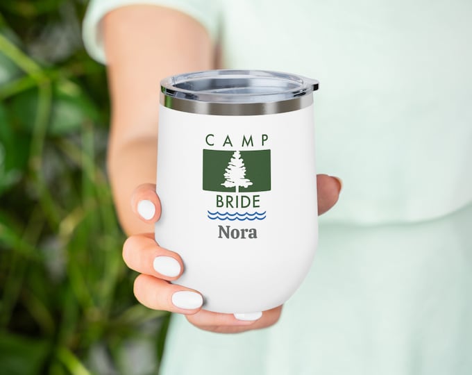 Personalized - CAMP BRIDE - Camp Walden Bachelorette Party Accessories - Parent Trap - 12oz Insulated Wine Tumbler