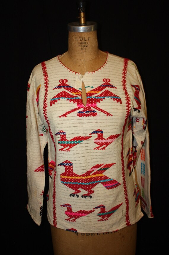 Woven Patchwork Mayan Shirt - image 1