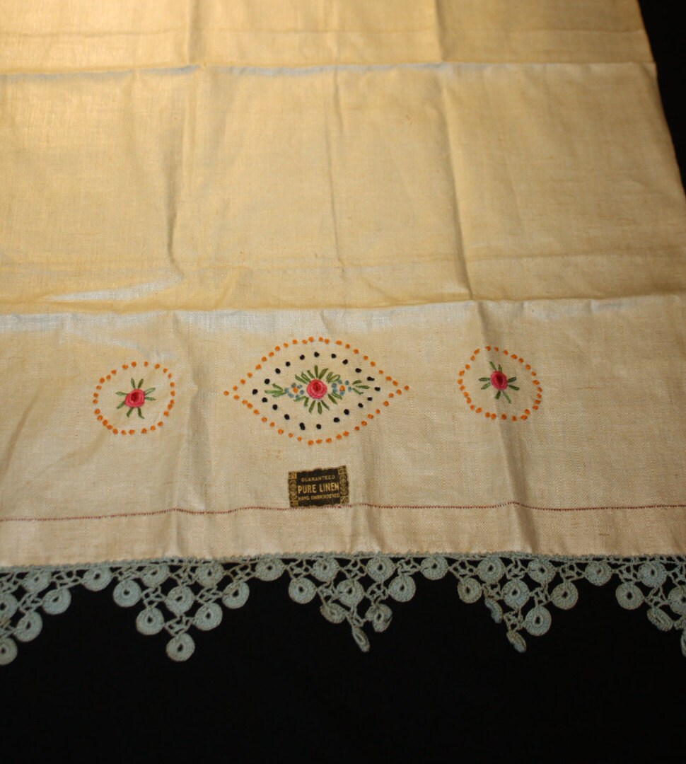 Vintage Linen Hand Towel Etsy