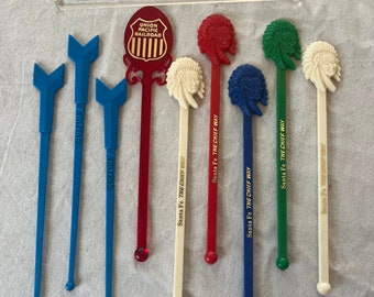 Nine Vintage Railroad Swizzle Sticks