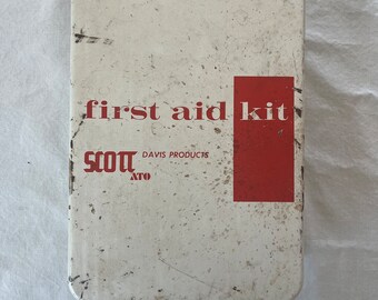 1970s Scott Metal Wall Mounted First Aid Kit