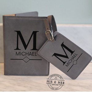 Passport Holder And Luggage Tag | Custom Luggage Tags | Custom Passport Holder | Passport Cover | Leather Luggage Tags | Travel Gift