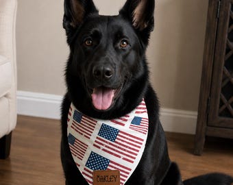 Dog Bandana, 4th of July Bandana, Red White and Blue, Patriotic Dog Gifts, Pet Lover Gift, Pet Bandana for Summer, Dog Mom Pet Gifts