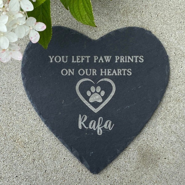 Heart Pet Stone Memorial Gift, Dog Loss Memorial, Pet Loss Gift, Custom Pet Memorial, Stone Memorial, Pet Grave Stone, Memorial Garden Stone