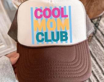 Colorful Cool Mom Club Hat, Gift for Mom, Mother's Day Gift, Personalized Gifts for Her, Otto Trucker Hat, Neon Pink Snapback Hat, Mom Life