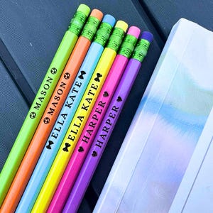 Personalized Pencils With Names, Back To School Gift, School Supplies, Custom Pencials, Number 2 Pencils, Kids School Supplies, Teacher Gift